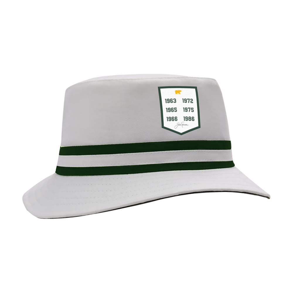 White/Dark Green Banner Bucket Hat – Nicklaus Online Store