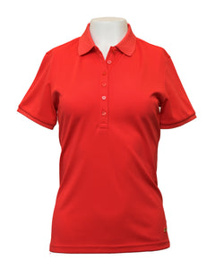 Women's Red Flex Solid Polo