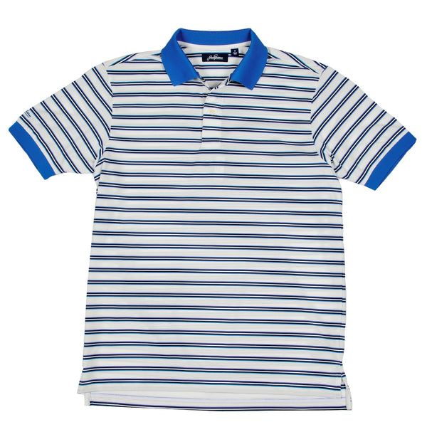 Dry Range Regimental Stripe Golf Polo Shirt - White