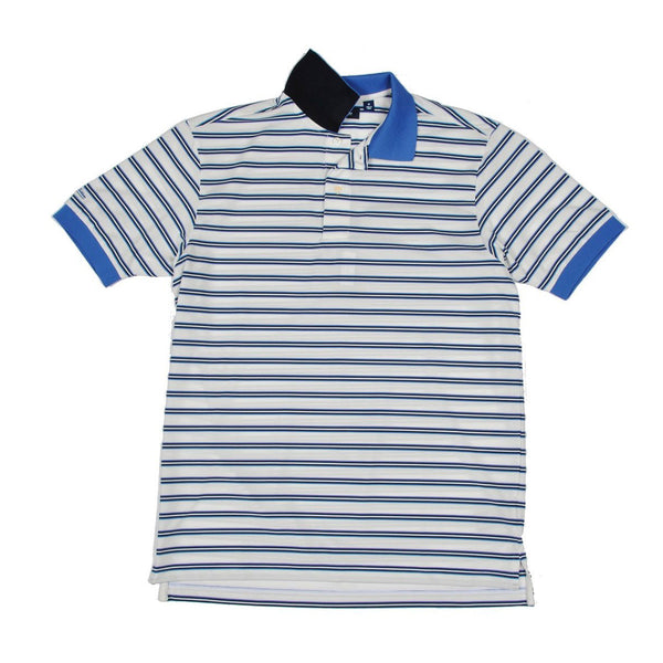 Dry Range Regimental Stripe Golf Polo Shirt - White