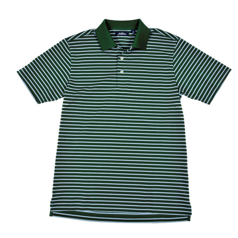 Cool Plus Prep Stripe Golf Polo Green Shirt