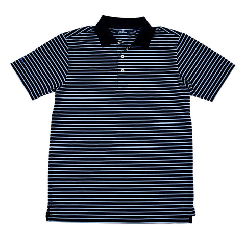 Cool Plus Prep Stripe Golf Polo Shirt - Blue